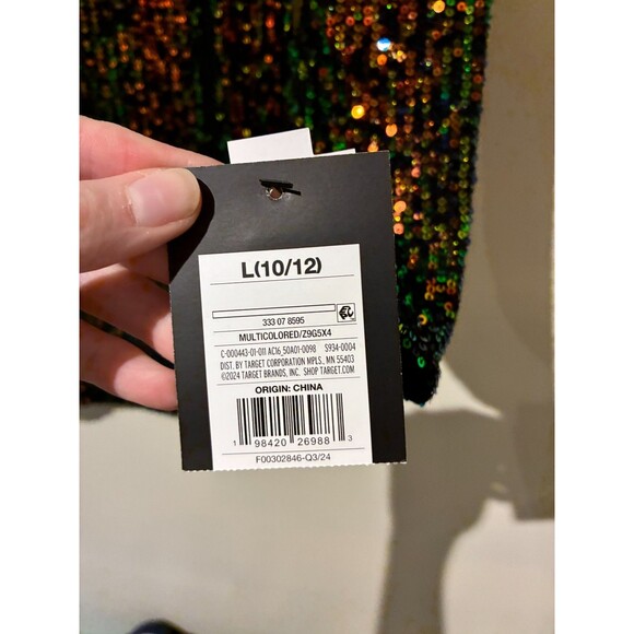 NWT Art Class Multicolor Long Sleeve Sequin A-Line Dress - Girls L (10/12) - Picture 3 of 4